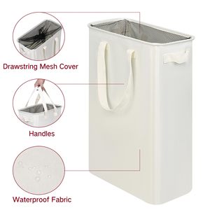 Collapsible <b>Slim</b> Laundry Basket Narrow Laundry Hamper with Handles Dirty Clothes Hamper Tall Laundry Bin for Laundry Room - Product Image 3