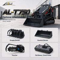 Mini-chargeuse sur chenilles T750, chargeuse compacte sur chenilles de 400 kg, diesel électrique, EPA Euro5, pour travaux agricoles et de construction