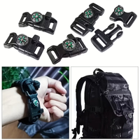 Boucle en paracorde avec sifflet et boussole, boucles à dégagement rapide en plastique pour bracelet en paracorde, accessoire pour sac à dos et sangle de sac extérieur
