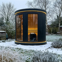 Cabine de sauna extérieure ronde personnalisée en bois massif pour jardin, sauna extérieur, spa, maison de sauna pour usage commercial et domestique
