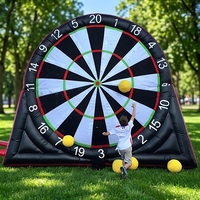 Jeu de fléchettes géantes gonflables noires pour l'extérieur, cible de football gonflable, fléchettes de football pour événements sportifs
