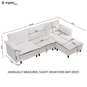 Sofás Modulares Minimalistas Modernos para Sala de Estar de <span class=keywords><strong>2</strong></span>, <span class=keywords><strong>3</strong></span> y 4 Plazas con Otomanas - Product Image 5