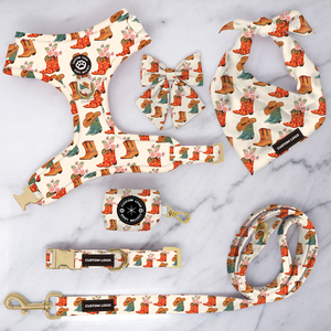 Harnais de luxe pour chien, motif cœur et patte, boutique pour animaux de compagnie, couverture d'hiver chaude pour chien, couverture de Noël, logo personnalisé, collier et laisse réglables pour animaux de compagnie - Product Image 4