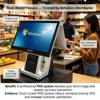 Sistema de Punto de Venta (TPV) SANDU 2024 Directo de Fábrica, Terminal de Caja Registradora de Escritorio Plateado con Pantalla Cuadrada de 15.6 Pulgadas, Wi-Fi 6 de Calidad