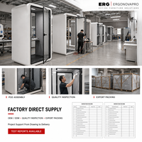 Cabine de bureau acoustique modulaire Ergonovapro, cabine téléphonique insonorisée, cabine de réunion privée, espace de travail silencieux, bureau individuel