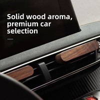Diffuseur de parfum pour voiture en bois de noyer noir, clip de diffuseur d'aromathérapie automobile de qualité supérieure