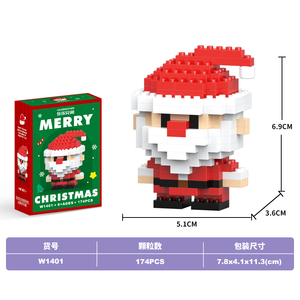 Cadeau de noël Micro particules blocs de construction père noël jouets éducatifs garçons renne bonhomme de neige <span class=keywords><strong>Puzzle</strong></span> - Product Image 2