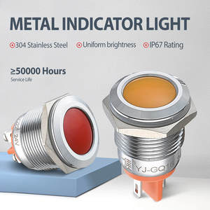 16mm Pin LED Metal Indicatorlamp Waterdichte Indicatorlampen 12V 24V Indicatorlampen YIIA Pilotlamp - Product Image 1