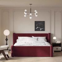 Neues cremeweißes Massivholz bett, modernes helles Luxus-Einzel-und Doppelbett, Schlafzimmer ablage