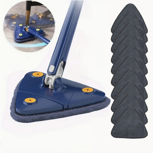 Serpillère rotative à 360 degrés, réglable, en microfibre épaisse torsadée, ensemble de chiffons triangulaires pour le nettoyage des sols, des fenêtres et des plafonds - Product Image 3