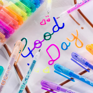 Ensemble de stylos à encre gel brillante 3D de couleurs assorties, surligneurs, stylos gel pailletés, coloriage, bricolage, stylos fluorescents pour dessin et peinture - Product Image 2