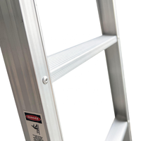 Échelle pliante en aluminium antidérapante 2x5 marches, double face, pieds réglables, haute résistance, portable, pour supermarché, salle de sport, charge 150 kg