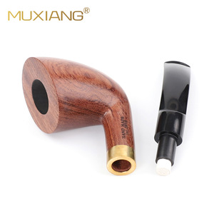 Muxiang Wooden Smoking Pipe Bent Type 9mm Filter Solid Wood Tobacco Pipe For Men Gift - Product Image 4