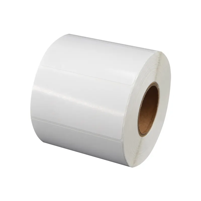 Высококачественная наклейка для штрих-кода с верхним покрытием, белая этикетка, самоклеящаяся бумага, непосредственная термоэтикетка