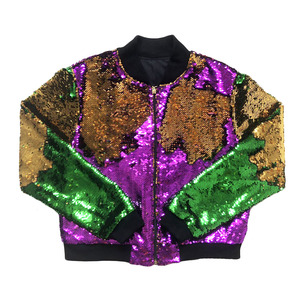 YIYI Girls Sequin Varsity Jacket – Sparkle Plaid Coat For Parties & Special Occasions