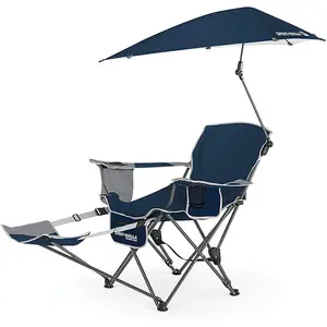 2021 vendita calda Protable Fishing Chair ombrello poggiapiedi campeggio Picnic sedia da spiaggia pieghevole sedia da pesca reclinabile all'aperto