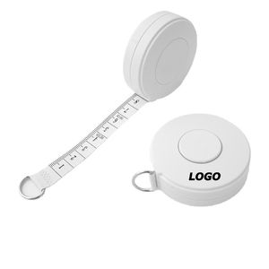 Custom Logo Round PU Leather Retractable Tape Measure 60 Inch 150 cm Body Waist Sewing Ruler