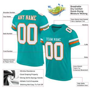 Maillot de football authentique en mesh de style classique Aqua Blanc-Orange personnalisé - Product Image 6