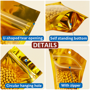 Túi vàng với cửa sổ Zip khóa túi cho Snack PE nhôm lá mỏng con dấu Túi - Product Image 2