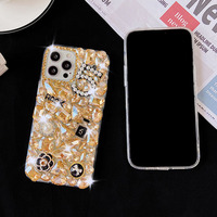 Maison mobile à paillettes brillantes pour iPhone16 pro max 16 plus étui en diamant de luxe, pour iPhone 16 15 14 belle femme étui de téléphone bling