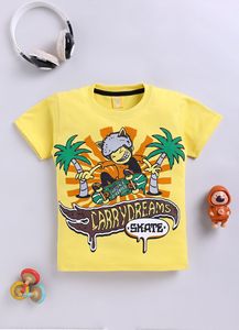 เสื้อยืดเด็กผู้ชายพิมพ์ลายสเก็ตบอร์ด ผ้าฝ้าย ใส่สบาย ระบายอากาศได้ดี เหมาะสำหรับฤดูร้อน แขนสั้น สไตล์ลำลอง - Product Image 3