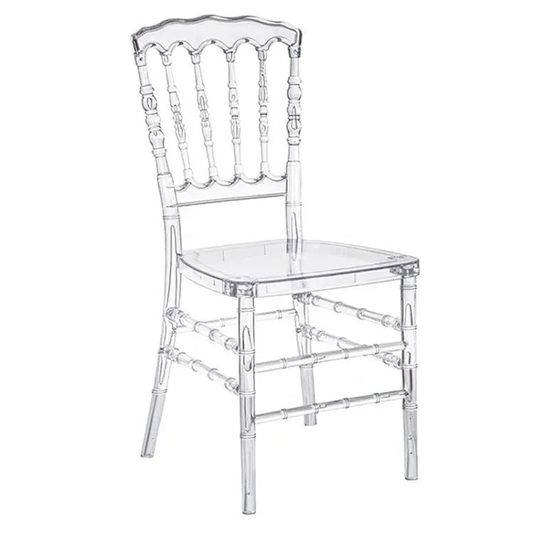 Cadeira transparente preta da napoleão, cadeira da guardanapela da resina para o casamento
