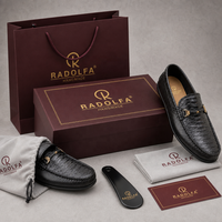 Mocassins en cuir véritable à motif serpent pour hommes, chaussures de conduite souples, légers, respirants, antidérapants, de luxe, RADOLFA