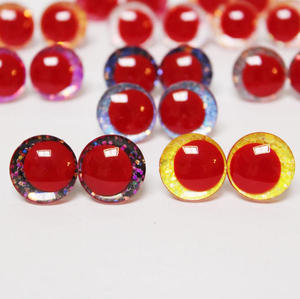 Ojos de seguridad 3D con purpurina roja para tejer a ganchillo con arandelas - Product Image 1