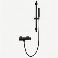 Mitigeur de douche mural 2 fonctions en acier inoxydable brossé, avec douchette pluie pressurisée et barre coulissante en céramique