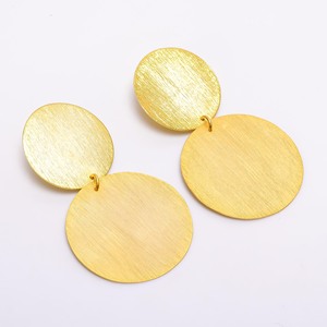 Bijoux de boucle d'oreille en laiton plaqué or de haute qualité, bijoux plaqués or vermeil 18 carats, fournisseur de bijoux en laiton antique - Product Image 4