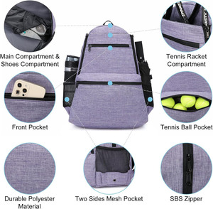 Bolsa de Pickleball a precio de muestra gratis, mochila para raquetas de tenis, bolsa de tenis personalizada, materiales, buen precio, mochila de tenis, bolsa para raquetas - Product Image 5