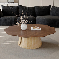 Table basse en bois en forme de fleur, table basse de salon de haute qualité, table centrale