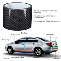 Protectores de Borde de Puerta de Coche, Protector de Umbral de Puerta, Película de Vinilo para Envolver Coches con Fibra de Carbono 5D, Película Protectora para Umbral de Puerta de Coche