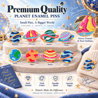 OEM ODM Maßgefertigte Planeten-Emaille-Pins mit Geringer Mindestbestellmenge, Individuelles Logo, Personalisierte Verpackung, Großhandelsgeschenke für Marken