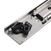 Glissière de tiroir industrielle à trois sections en acier inoxydable 304 de 53 mm de large, robuste, capacité 120 kg, pour atelier et extérieur
