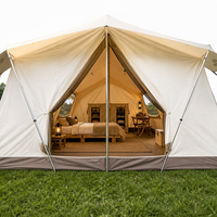 Grande tente de camping gonflable double couche de haute qualité, 4 saisons, imperméable, en coton, avec structure en acier, installation automatique, protection UV