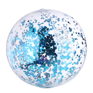 Esfera inflable transparente de PVC con brillantina, juguete de playa para jugar en interiores y exteriores, de 5 a 7 años, unisex - Product Image 5