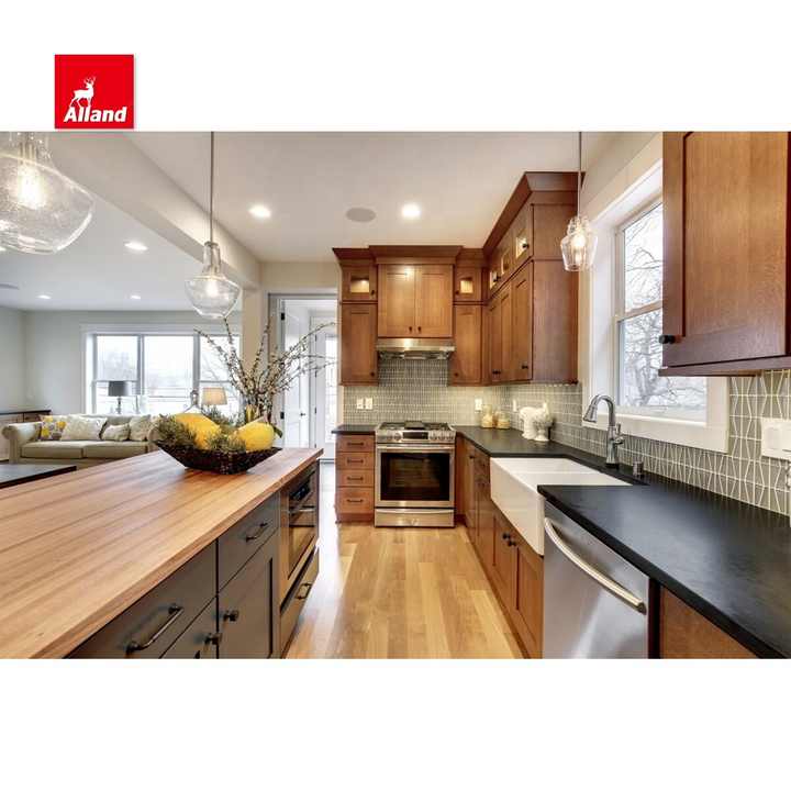 American Style Red Oak Cupboards Factory Solid Wood Vintage Design ...