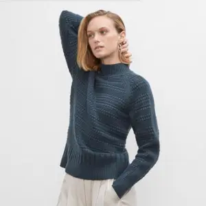 Women Pullover Top Half Turtleneck Solid Color Long Sleeve Women Knit Sweater For Street Wear Sweater