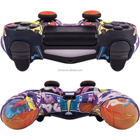 Housse de protection en silicone imprimée par transfert de chaleur pour contrôleur PS4 avec poignées de pouce