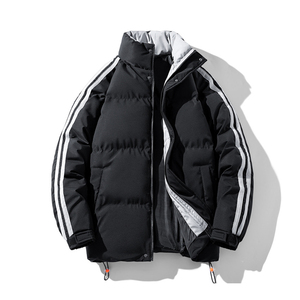 Adolescentes Slim Fit Heavyweight aislado bolsillo lateral con cremallera Color sólido Casual abrigo aislado clima frío juvenil chaqueta de invierno - Product Image 3