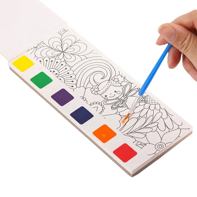 Portatile per bambini gouache tascabile Libro di pittura di graffiti e acqua di colore magico pigmenti disegno libro di doodle con penna a pennello