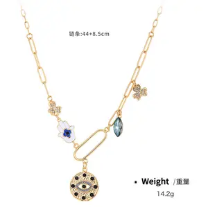 Chic Mystical Coin & Diamond Pendant Dainty Women's Fashion Necklace
