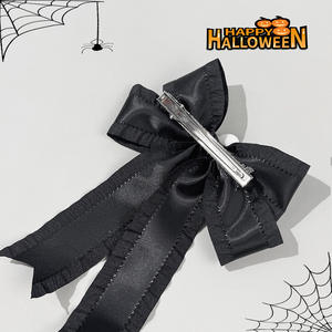 Großhandel Haarschleife Gothic Geistergesicht Haaraccessoire Halloween Party Kostüm Plastik Fledermausflügel Haarspange für Goth - Product Image 2