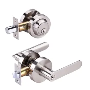 Heavy Duty Lever Lock With Single Deadbolt Lock Security Keyed Alike Zinc Alloy Combo Door Lock Set