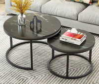 Ensemble de tables basses de haute qualité, vente chaude, meubles de salon de luxe, design durable, cadre en bois ovale moderne