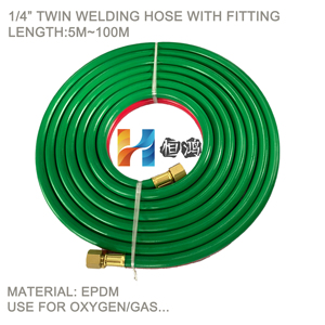 Toptan oksijen ve asetilen/propan hortum ikiz kaynak hortumu mavi + turuncu ve kırmızı + yeşil - Product Image 3