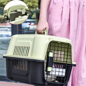 Kandang plastik pembawa hewan peliharaan Rolling plastik kawat pintu perjalanan anjing peti anjing diakui penerbangan plastik Shell pembawa hewan peliharaan - Product Image 3