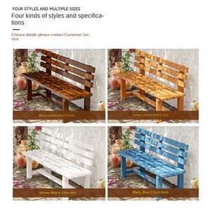 Banco Largo de Madera de Estilo Americano para Jardín, Patio o Parque, con Dos Asientos - Product Image 2