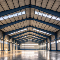 Entrepôt en acier préfabriqué, structure en acier pour stockage industriel avec système de parois en panneaux sandwich